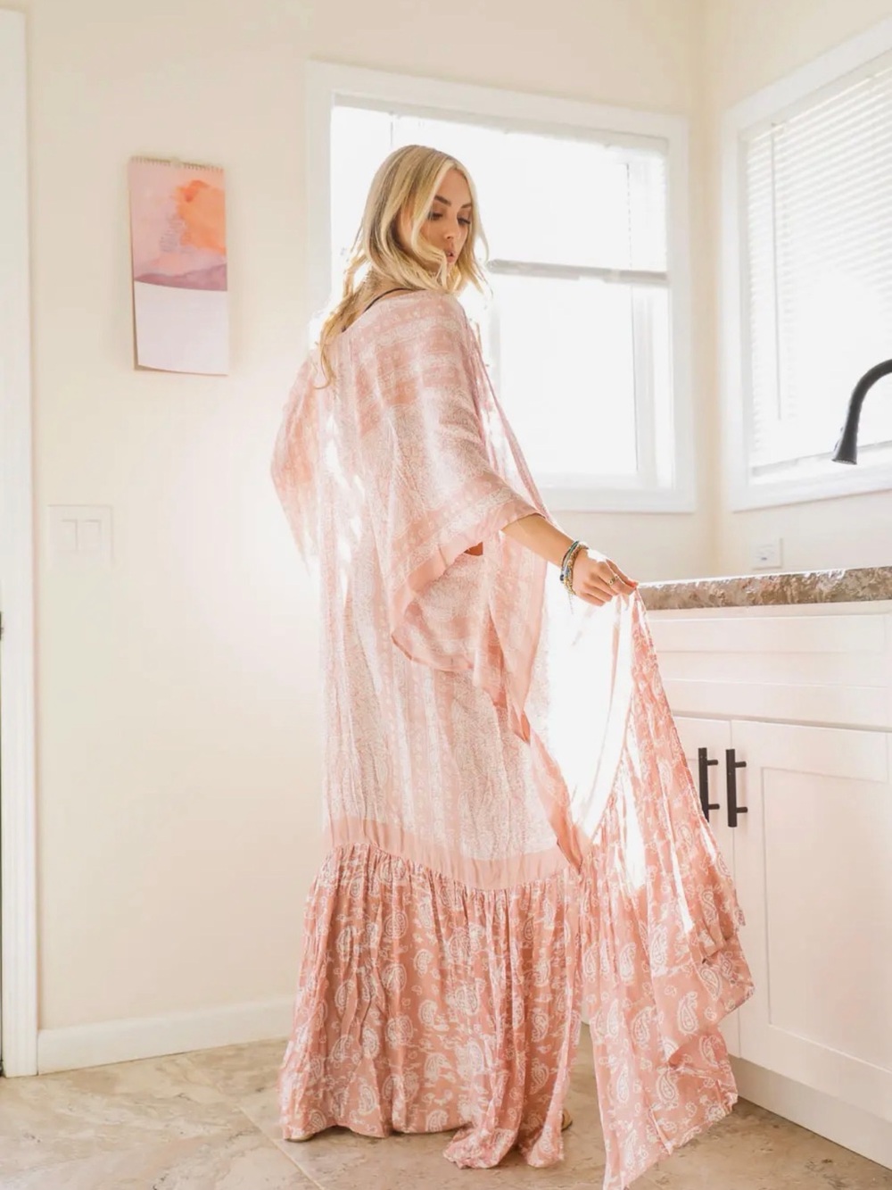 Boho Pink Paisley Sheer Maxi Throw - Unbranded